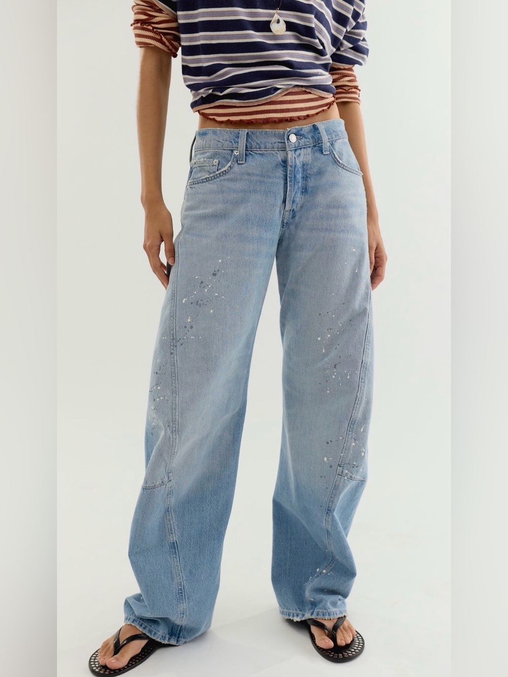We The Free Fable Low-Rise Twisted Bowed Jeans